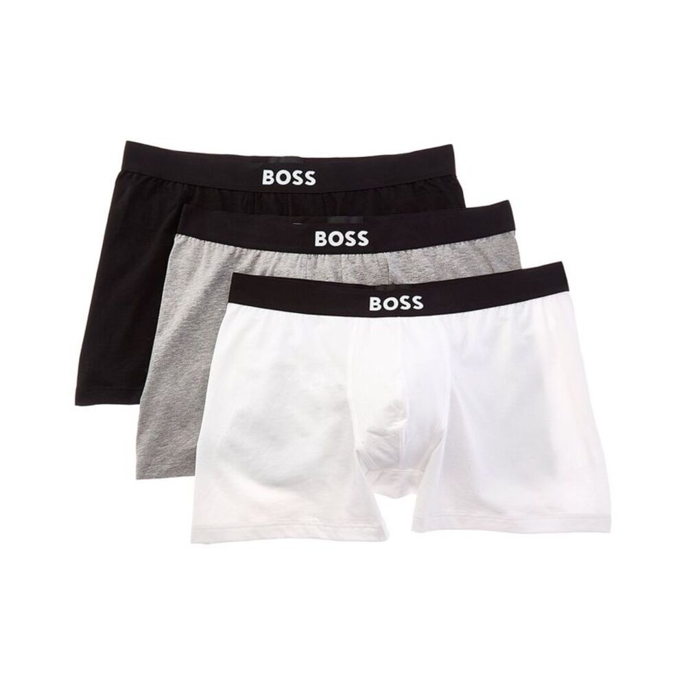Hugo Boss Mens Boss Set Of 3 Boxer Brief, Multi